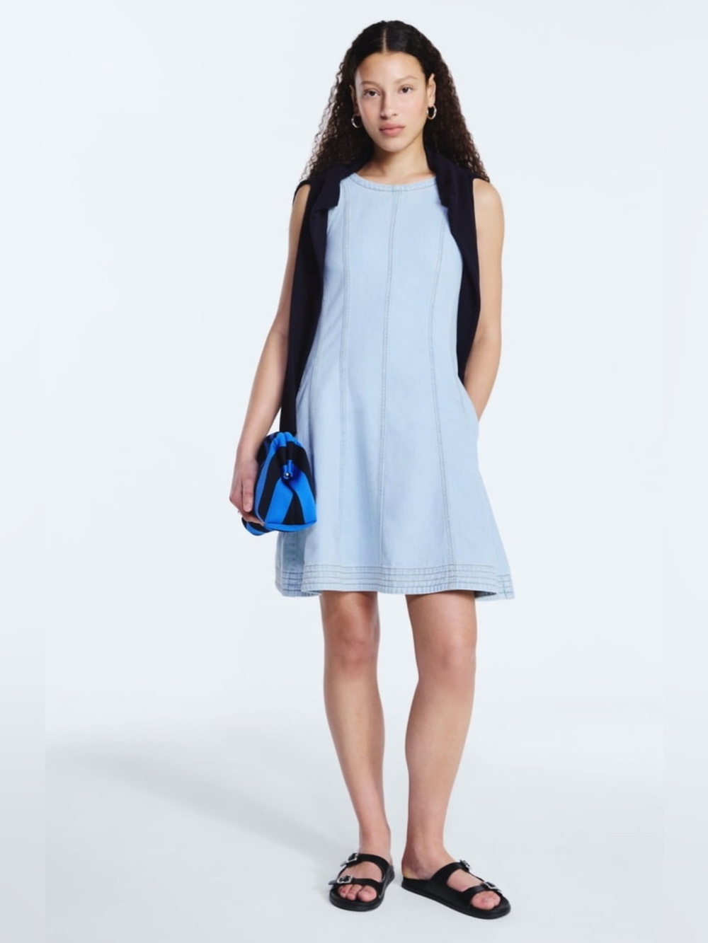 Free Assembly Light Blue Wash Sleeveless Denim Mini